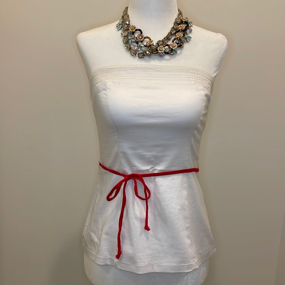 Guess White Strapless Top, Small